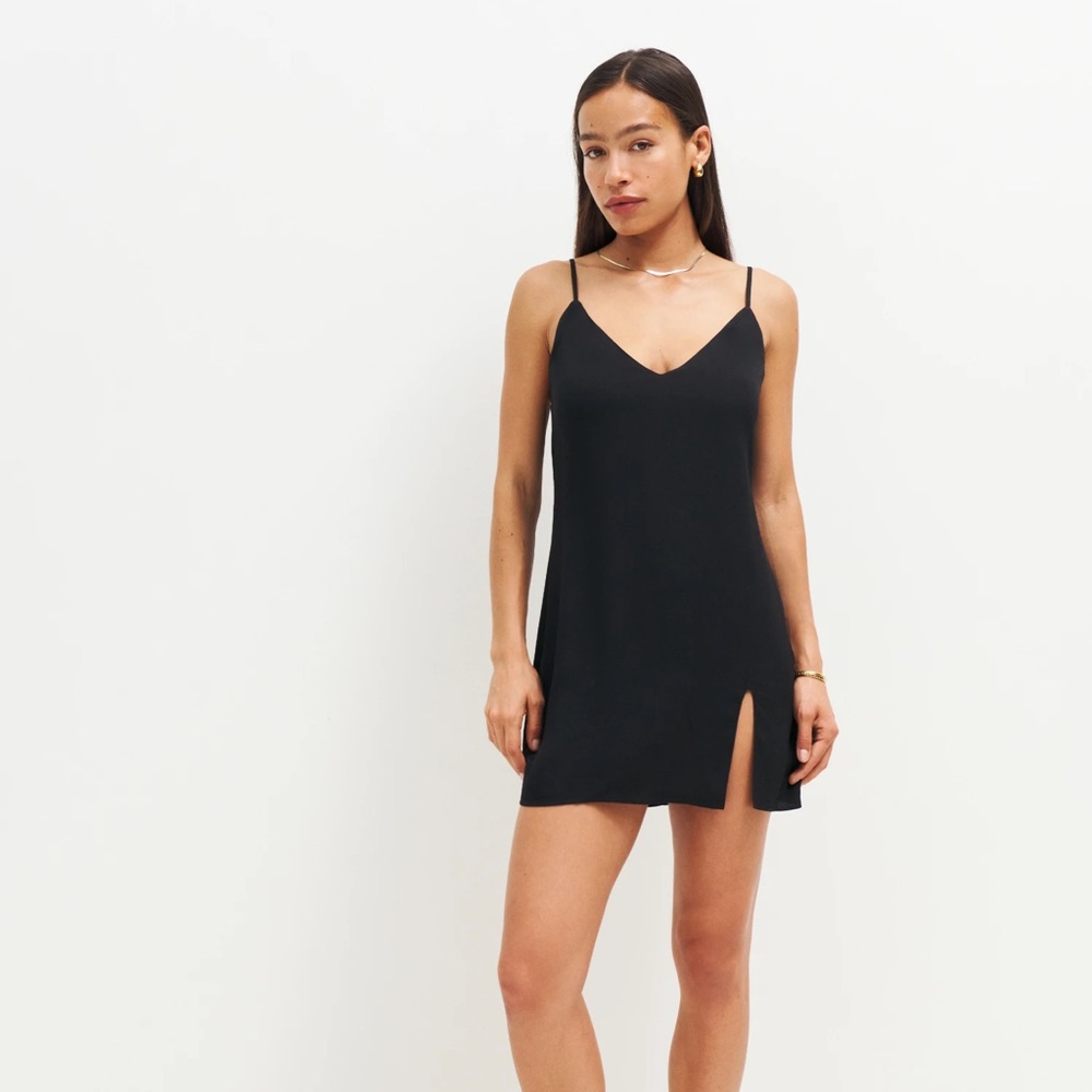 Reformation Marlowe mini dress in black NWOT
